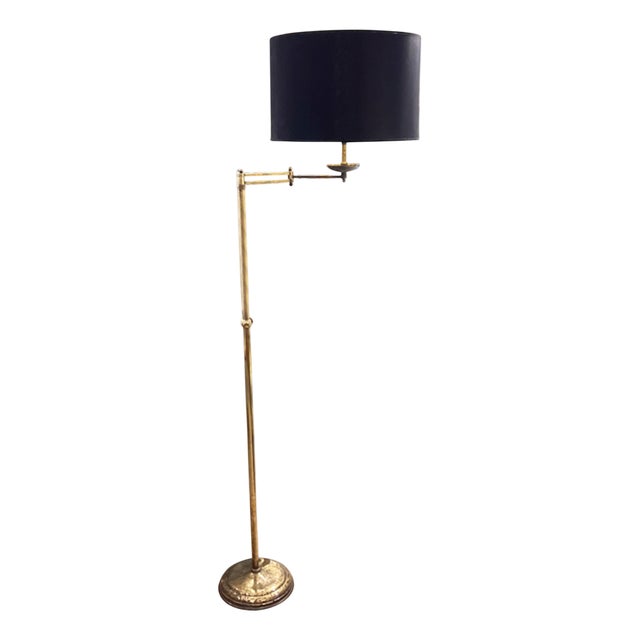 Adjustable French Swing Arm Floor Lamp, 1950s For Sale