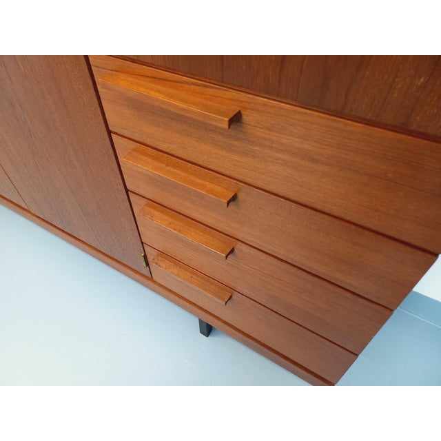 Wood Vintage Scandinavian Sideboard in Teak and Black Metal, 1960s For Sale - Image 7 of 18