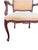 Ethan Allen French Louis XV Style Carved Cherry Armchair in Cream Damask For Sale In Greensboro - Image 6 of 11
