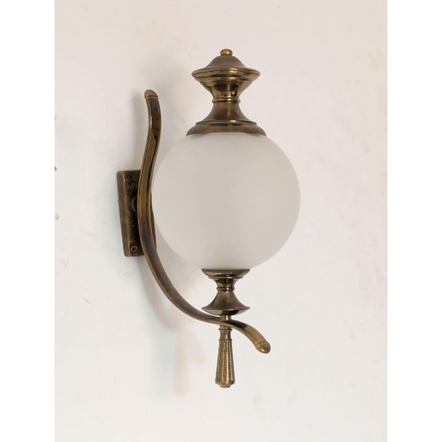 1960s Italian Murano Glass Sconces Wall Lights in Glass Brass For Sale - Image 9 of 9