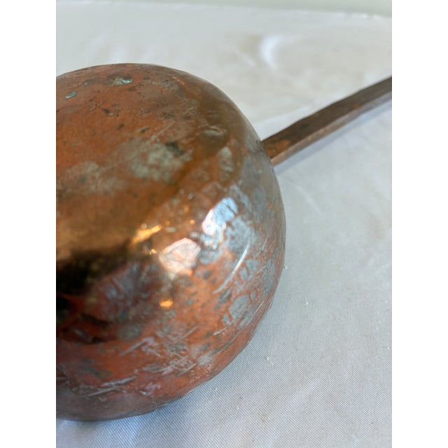 Antique Hand Hammered Copper Ladle With Hanging Loop For Sale - Image 4 of 11