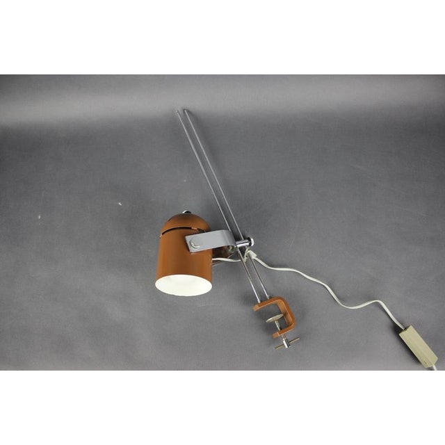 Mid-Century Adjustable Clamp Lamp attributed to Stanislav Indra, Former Czechoslovakia, 1970s For Sale - Image 3 of 10