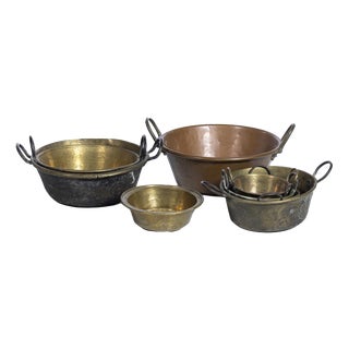 Portuguese Pots and Bowl, 1800s, Set of 8 For Sale