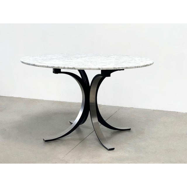 1970s Vintage Round Model T69 Dining Table in Marble attributed to Osvaldo Borsani for Tecno, 1970s For Sale - Image 5 of 10