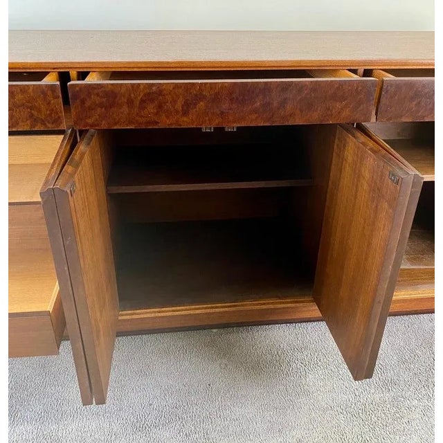 John Stuart John Stuart Mid-Century Modern Walnut and Burl Wood Sideboard Credenza For Sale - Image 4 of 12
