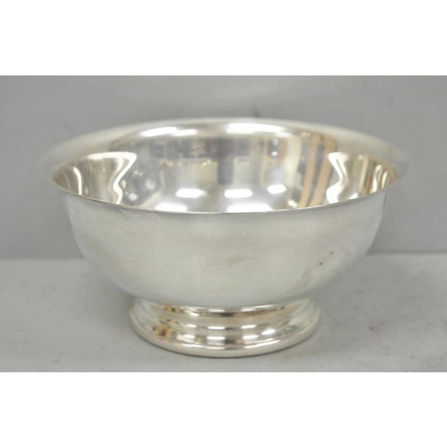 Vintage Mid Century Modern Gorham Yc780 8" Silver Plated Serving Bowl For Sale - Image 9 of 9