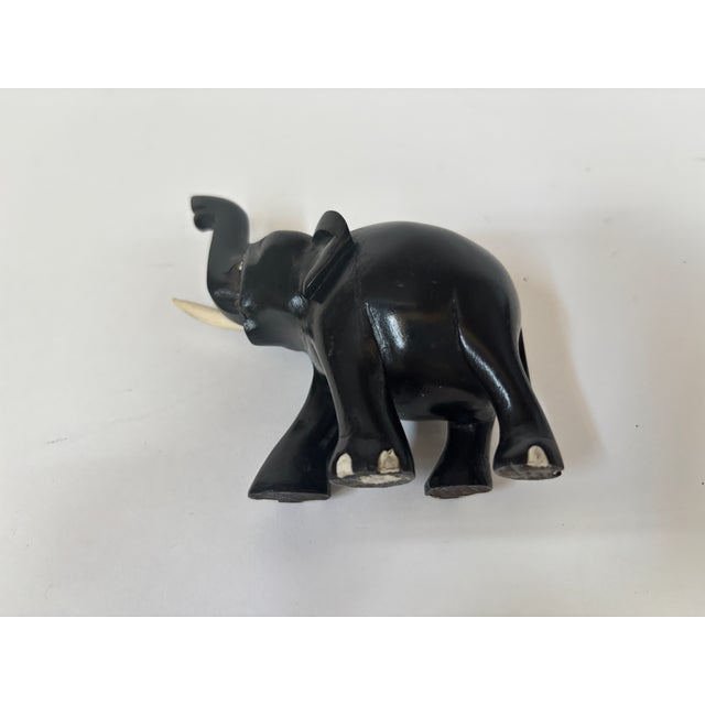 Antique Hand Carved Anglo-Indian Elephant Sculpture, Ebonized Wood For Sale - Image 10 of 14