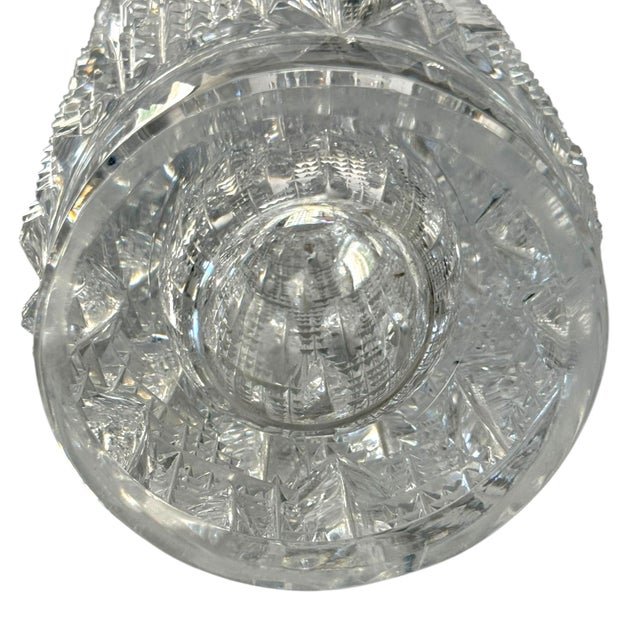 Signed Vladimír Žahour Monumental Hand Cut Czech Crystal Vase, 13.75” For Sale In Los Angeles - Image 6 of 11
