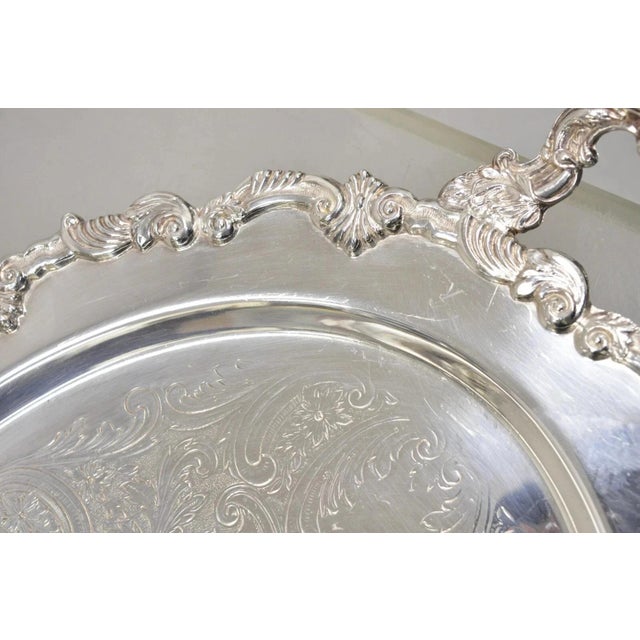 Silver Vintage English Victorian Style Silver Plated Oval Platter Tray Crown Hallmark For Sale - Image 8 of 11