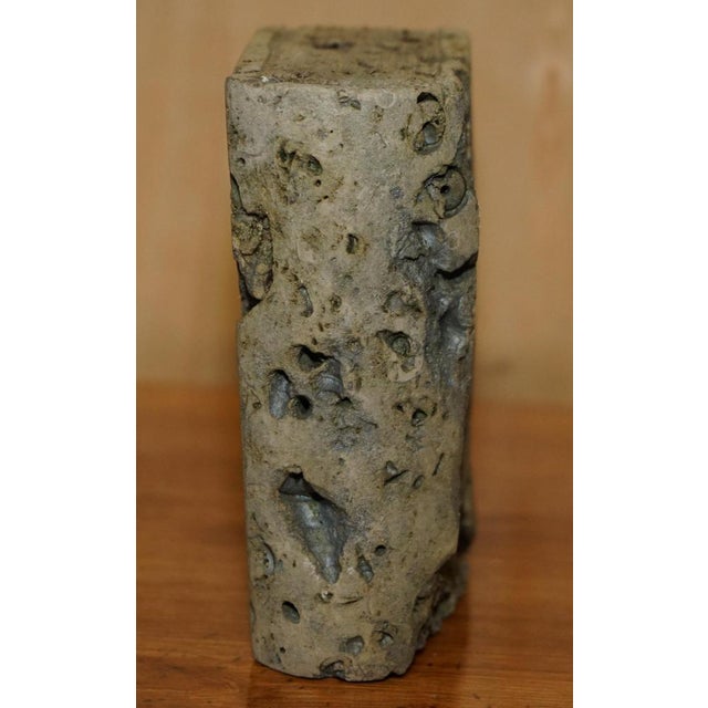 Gray Carved Stone Library Book, 1900s For Sale - Image 8 of 10