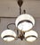 1980s Vintage Three-Light Ceiling Lamp with Brass Frame and White Glass Shades, 1980s For Sale - Image 5 of 7