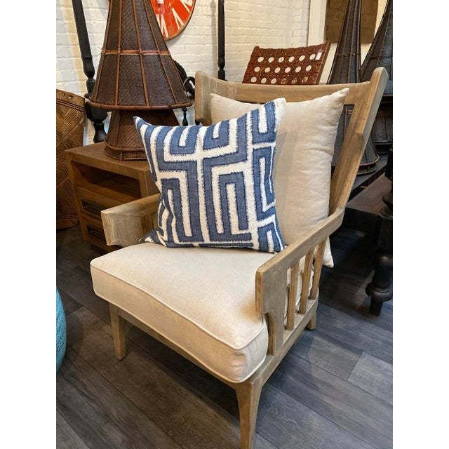 Azul Kuba Linen Pillow For Sale - Image 9 of 10