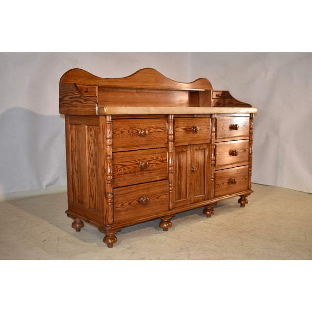 19th Century Pitch Pine Sideboard With Sycamore Top Chairish
