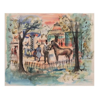 'Au Cirque' by Sylvain Vigny, 1937, Musée d'Art Moderne De Paris, Pompidou Center, Nice, Petit Palais For Sale