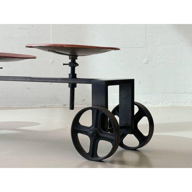 Industrial Bench with Adjustable Leather Seats by Kare Design, 2000s For Sale - Image 13 of 16