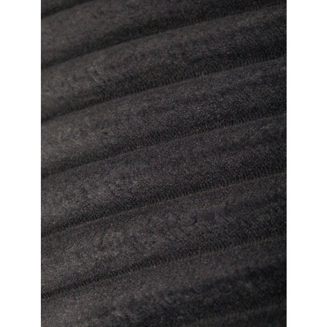 Mid 20th Century Wide Corduroy Vintage Black Club Chair For Sale - Image 5 of 6