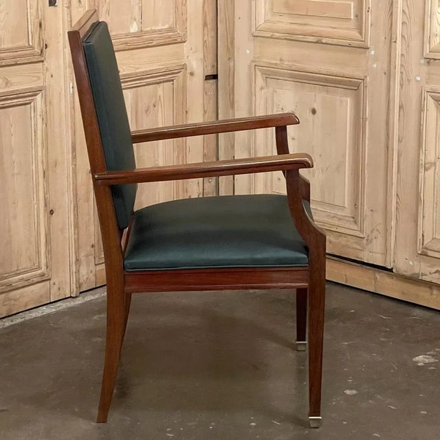 Mid-Century Mahogany Desk With Armchair by De Coene of Courtrai - Set of 2 For Sale - Image 11 of 13