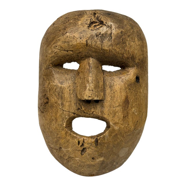 Vintage Himalayan Festival Mask + Stand For Sale