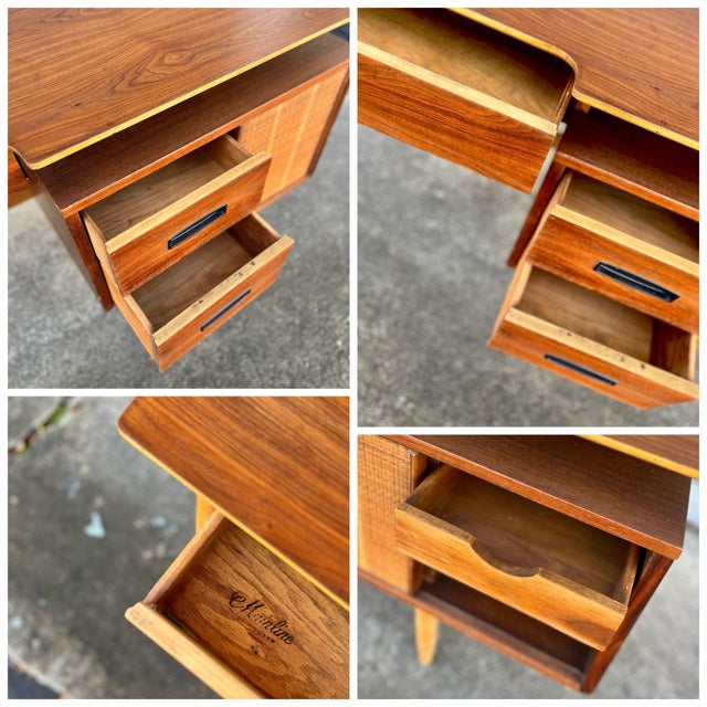 Wood Mid Century Modern Writers Desk | by Hooker for Mainline For Sale - Image 7 of 12