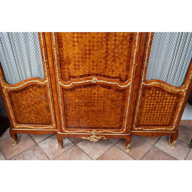 Antique Napoleon III Bookcase in Exotic Woods with Gilded Bronze Elements, France, 19th Century For Sale - Image 3 of 7