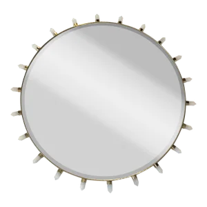 Global Views Lola Quartz Mirror in Brass