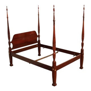 Late 20th Century Councill Craftsmen Traditional Mahogany King Poster Bed For Sale