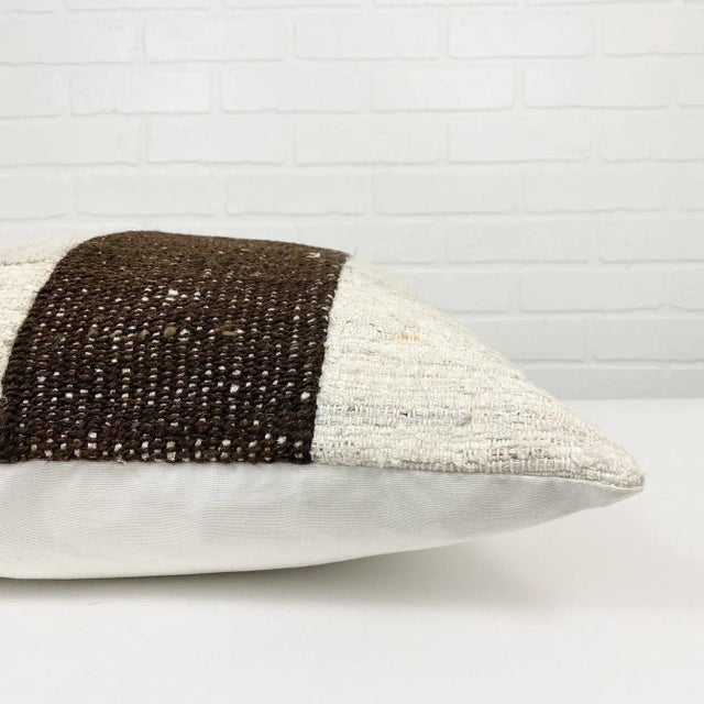 Boho Chic Amore Patchwork Hemp Pillow For Sale - Image 3 of 4