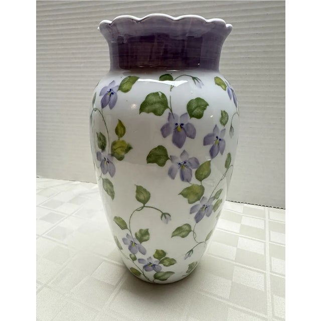 Mid-Century Modern Vintage Porcelain Enamel Vase- Andrea by Sadek For Sale - Image 3 of 4