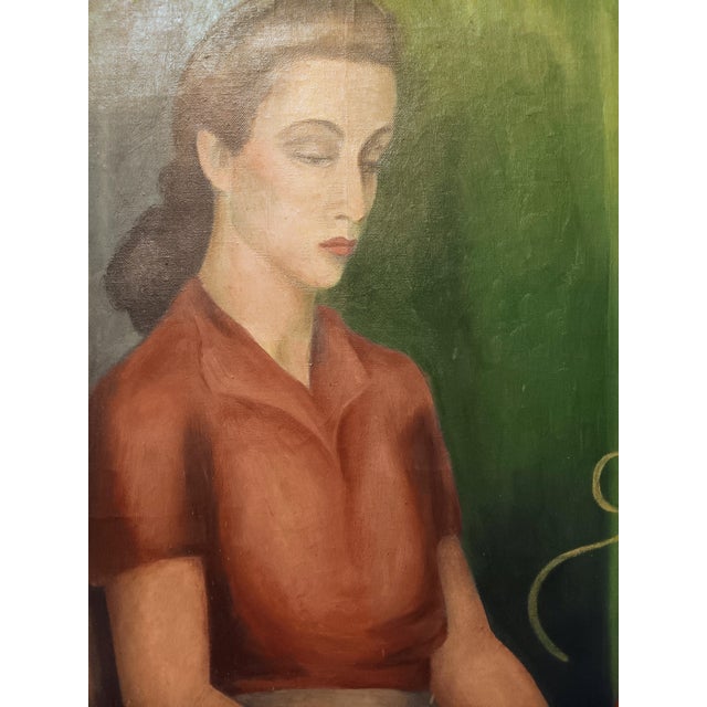 Mid 20th Century The Blind Florist, Original Oil on Canvas Painting by Noted Artist Jessie Larson, Framed For Sale - Image 4 of 7