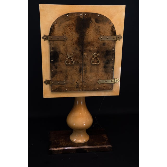Mid-Century Modern Goatskin Parchment Bar Cabinet from Aldo Tura, Italy, 1960s For Sale - Image 10 of 18