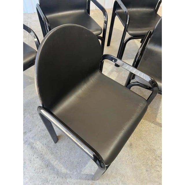 1980s Set of 6 Gae Aulenti for Knoll International 'Orsay' Dining Chairs 1984, Signed For Sale - Image 5 of 17
