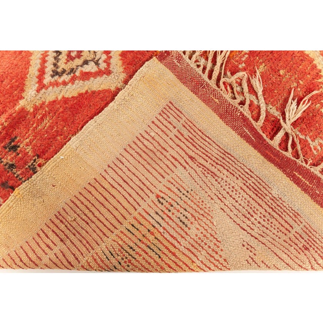 Tribal Doris Leslie Blau Moroccan Vintage Tribal Warm Tan Hand-Knotted Wool Rug For Sale - Image 3 of 7