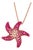 14K Rose Pink Gold Diamond Sapphire Starfish Pendant Necklace For Sale