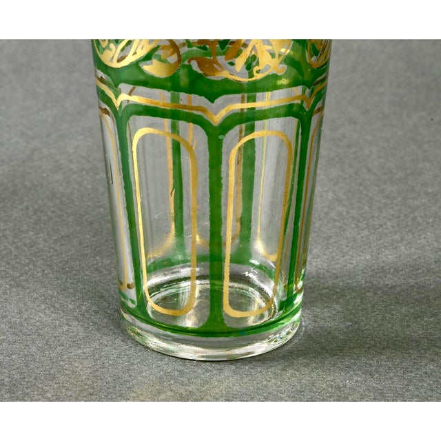 Glass French Crystal Green Gilded Tumblers, 1910s, Set of 12 For Sale - Image 7 of 8