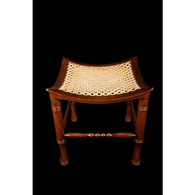Traditional Wood and Cord Thebes Stool, 19th C For Sale - Image 3 of 6