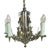 1920s Art Deco Silver Peacock Chandelier With 5 Lights For Sale