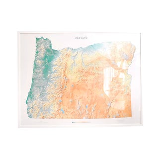 Framed Print of Map of Oregon For Sale