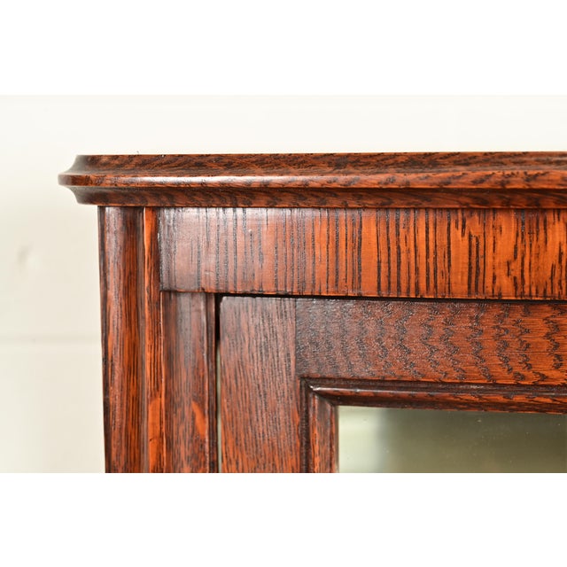 Brown Berkey & Gay Antique Victorian Carved Oak Bookcase or Display Cabinet, Circa 1890s For Sale - Image 8 of 16