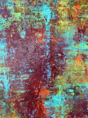 "Desert Highway" Original Abstract Painting by Lisa Finlayson