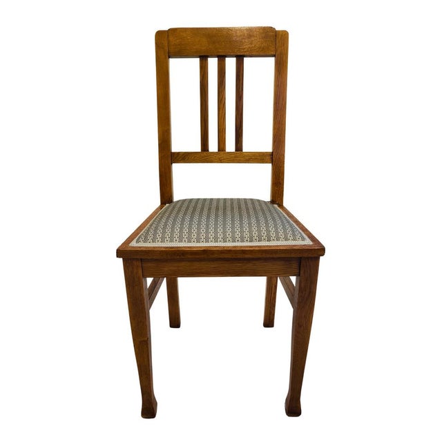 Wood German Art Nouveau Oak Chair, 1900s For Sale - Image 7 of 7