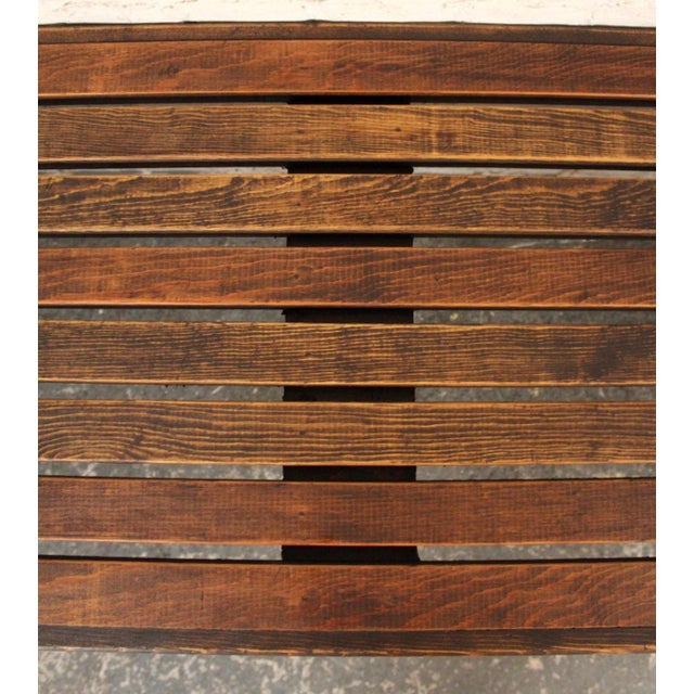 Late 20th Century Walnut Slat Bench For Sale - Image 4 of 13