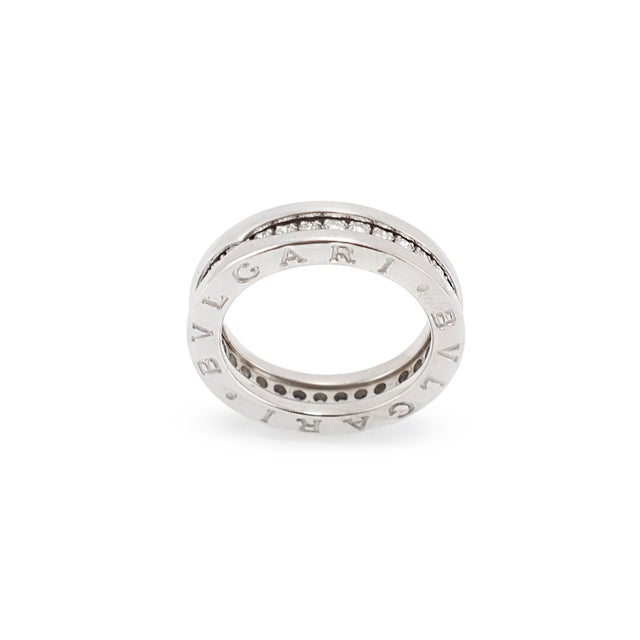 Early 21st Century Bvlgari b.zero1 18k White Gold Pavé Diamond Band Ring, Size 5 For Sale - Image 5 of 8