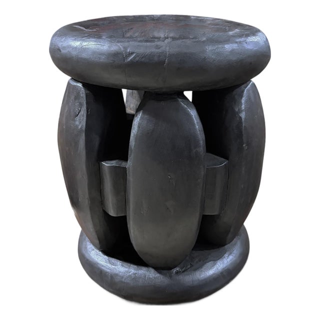 Vintage Tribal Nobility Wood Bamileke Stool/Table Cameroon 17" H For Sale