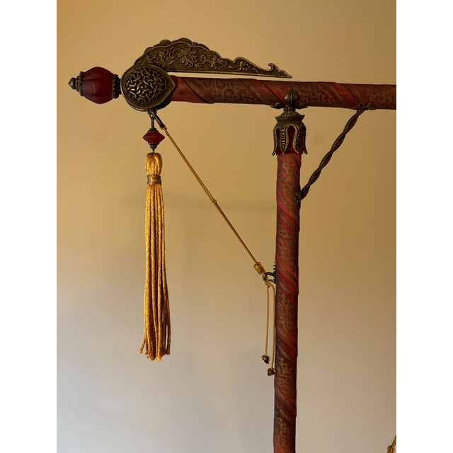 Traditional 1990s Fortuny Cesendello Silk Floor Lamp For Sale - Image 3 of 12