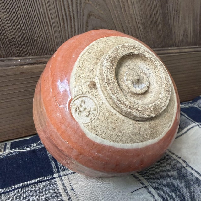 Japanese Aka-Raku Matcha Chawan with Flying Fish, 1970s For Sale - Image 12 of 13