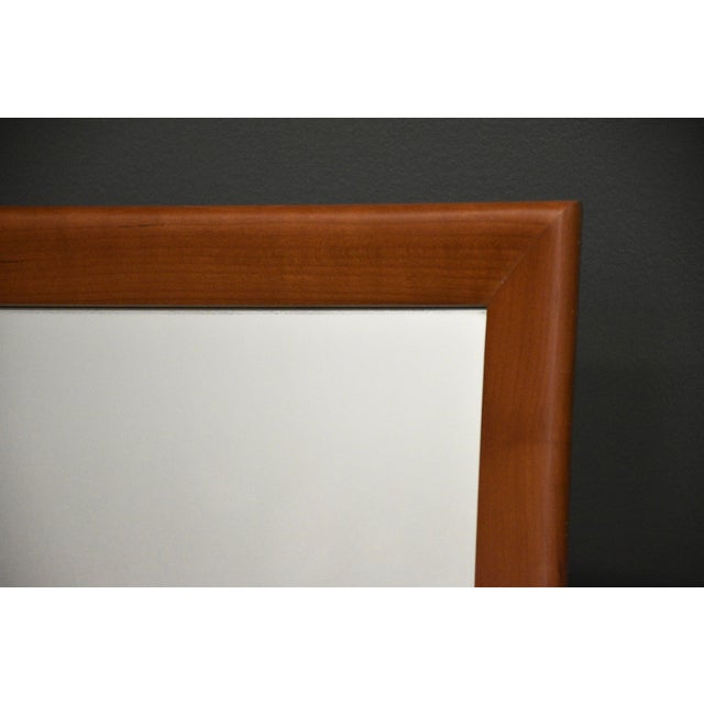 Modern 1980s Modern Solid Cherry Framed Mirror For Sale - Image 3 of 3