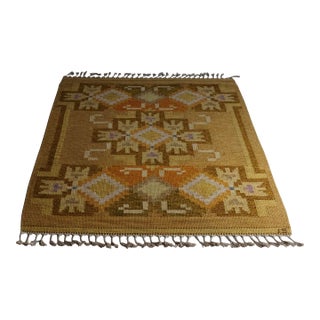 Vintage Swedish Kilim Rug "Hardanger" by Ingegerd Silow For Sale