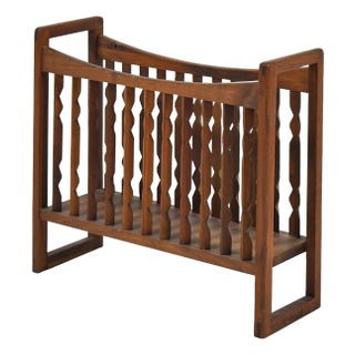 Arthur Umanoff Walnut Magazine Rack For Sale