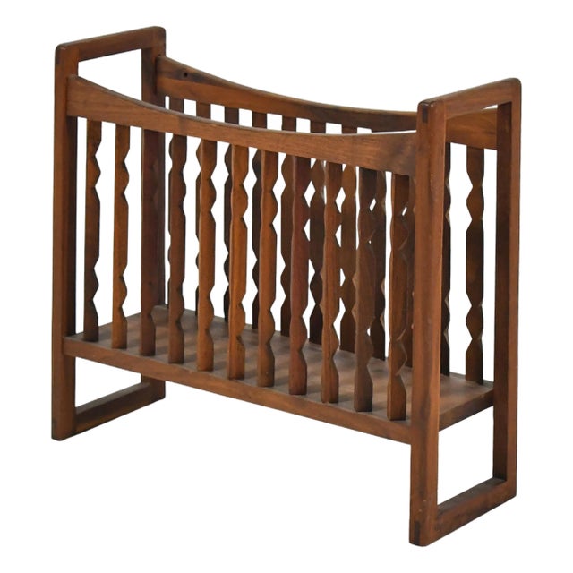 Arthur Umanoff Walnut Magazine Rack For Sale