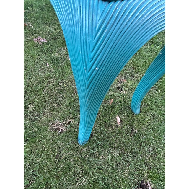 Mid-Century Modern Coastal Vintage Pencil Reed Console For Sale - Image 3 of 6